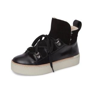 M4D3 SIERRA BLACK FUR LINED PLATFORM SNEAKER (NWB)